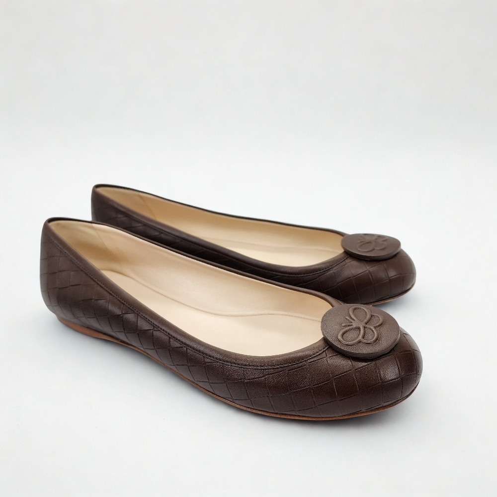 Bottega Veneta Brown Quilted Leather Flats Size 38 – Unused with Box - Picture 4 of 12